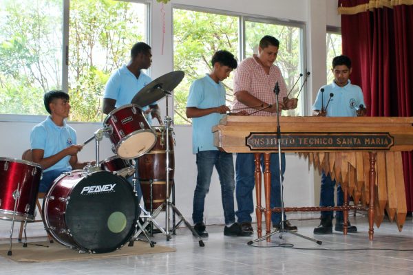 Marimba band musicians at the technical institute